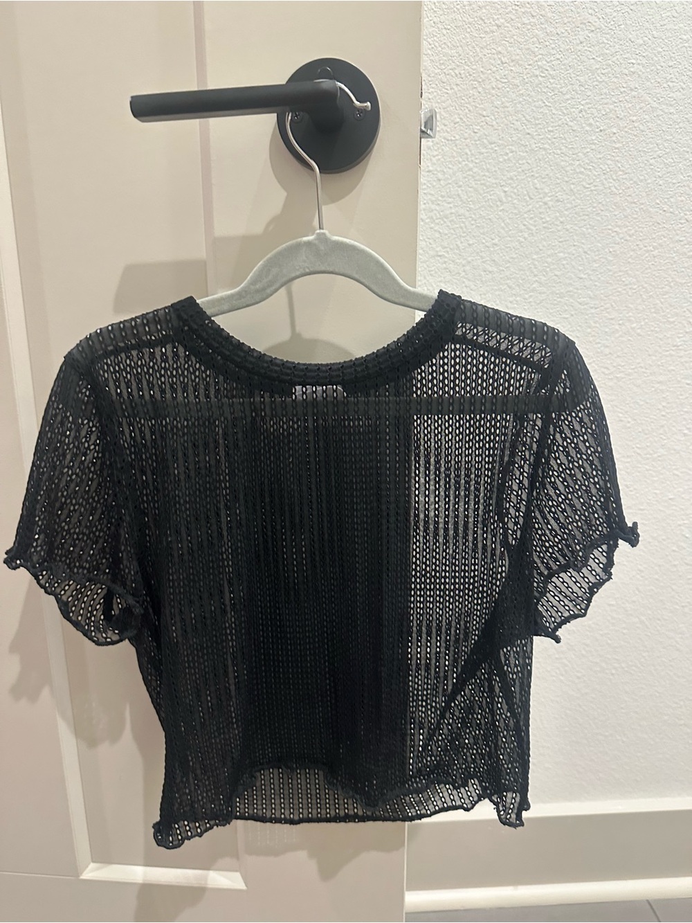 Sheer Black Short Sleeve Top